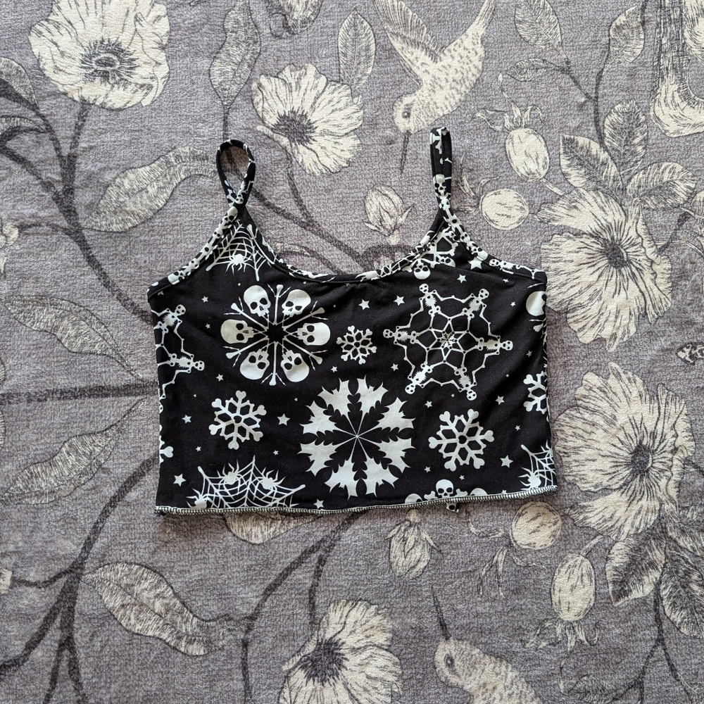 Creepy Snowflake Crop Top